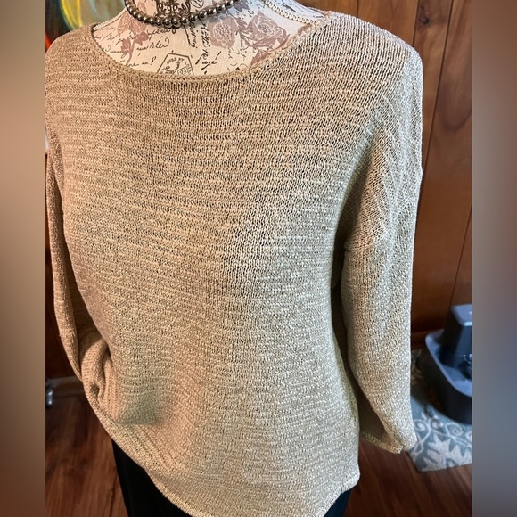 Oatmeal woven knit scoop neck sweater by‎ CHICOS Size 1. - Picture 5 of 11